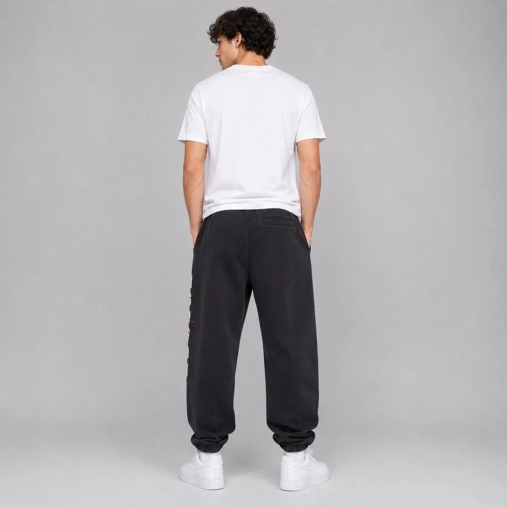 Nike Air Jordan Sweatpants Mens Black Medium Flight Fleece Graphic Joggers Gym